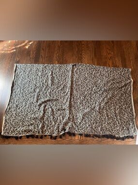 lululemon athletica Brown and Green Patterned Scarf with Tassels